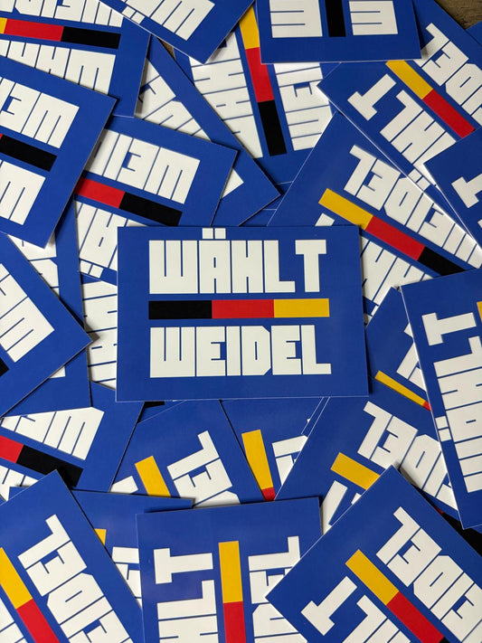 50x Wählt Weidel Aufkleber- Premium Qualität - Wetterfest für Outdoor