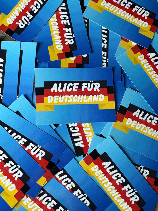 50x Alice für Deutschland #2 Aufkleber- Premium Qualität - Wetterfest für Outdoor