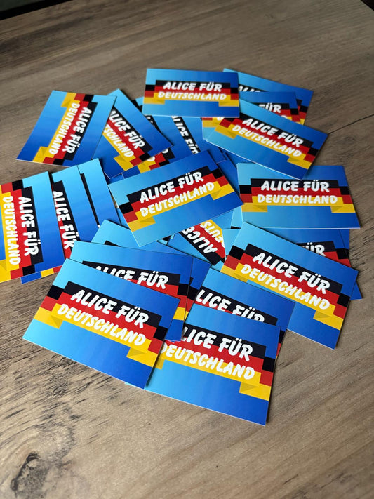 50x Alice für Deutschland #2 Aufkleber- Premium Qualität - Wetterfest für Outdoor