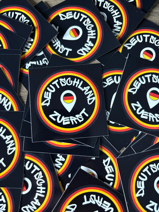 50x Deutschland  Zuerst Aufkleber - Premium Qualität - Wetterfest für Outdoor