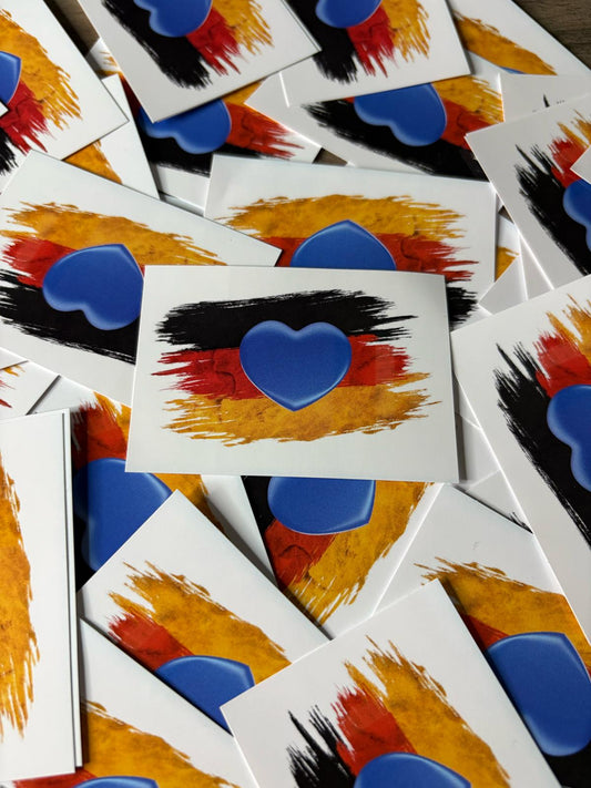 50xDeutschland Blaues Herz Aufkleber - Premium Qualität - Wetterfest für Outdoor