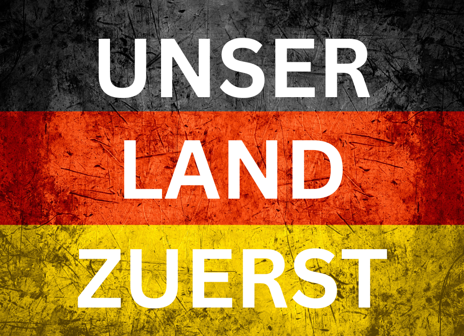 50x Unser Land Zuerst Aufkleber - Premium Qualität - Wetterfest für Outdoor